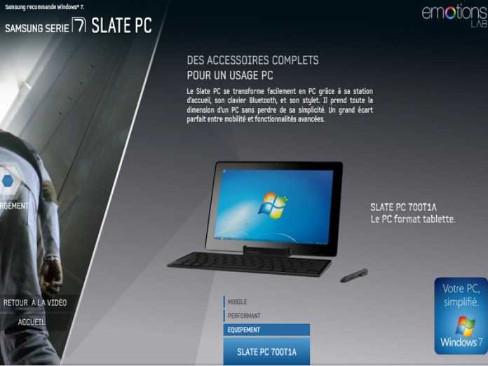 Tablette PC Samsung Slate PC 700T1A : un teaser vidéo pour le "PC format tablette" 