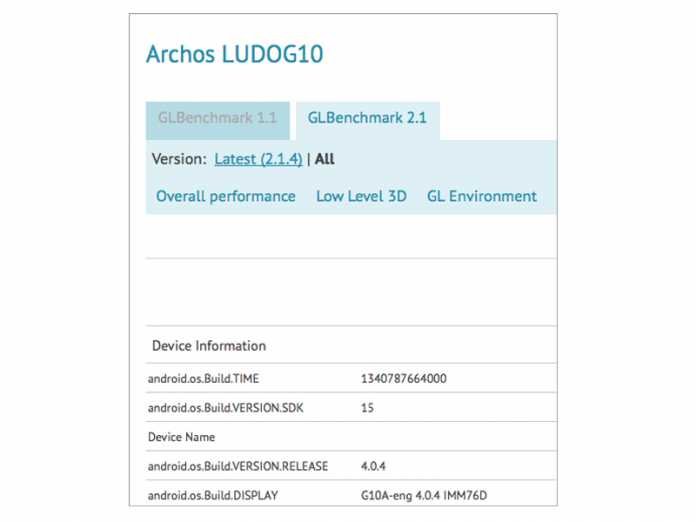 Archos LUDO G10 : une tablette console de jeu sous Android 4 