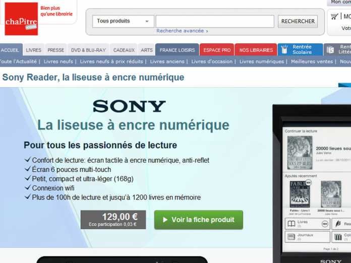 Sony s'associe à Chapitre.com pour distribuer des eBooks Français 2