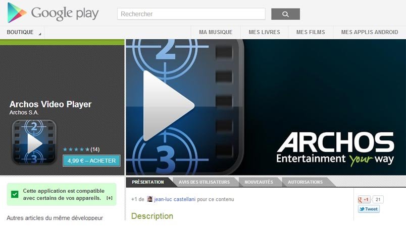 Archos lance son application "Archos vidéo" sur Google Play  2