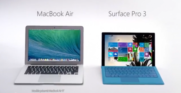 Surface Pro 3 vs MacBook Air : la première publicité comparative de Microsoft 